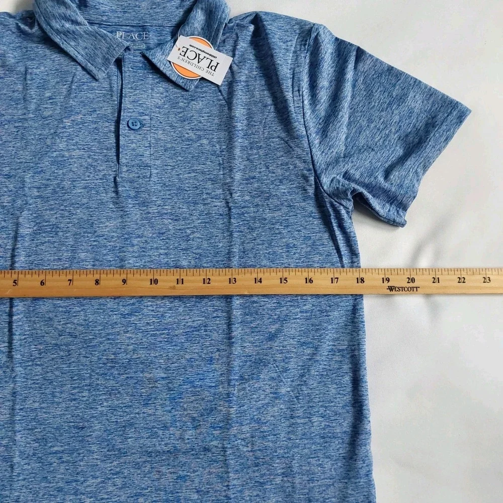 The Childrens Place Boys Quick Dry & Moisture Wicking Perfomance Polo Blue XL